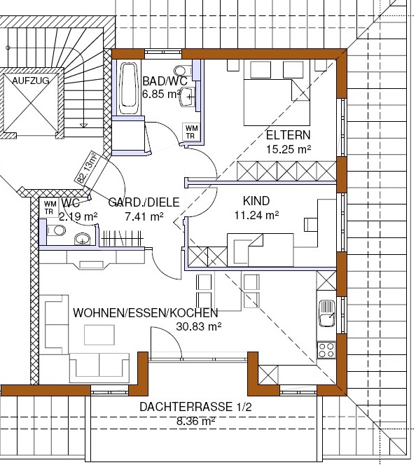 Grundriss-Penthouse